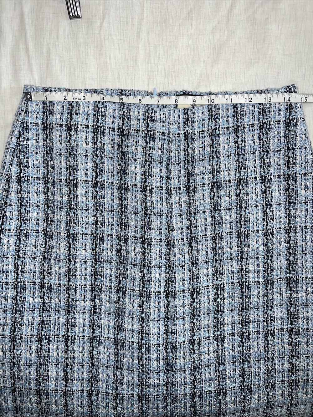 Tuckernuck Blue Tweed Dorset Midi Cynthia Skirt EUC Size Medium - Picture 7 of 9